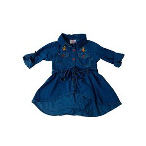 Real Love Girl’s Blouse Shirt Blue Denim Style Embroidered Toddler Size 3T